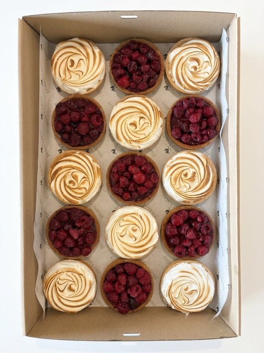 Lemon Meringue & Raspberry Tarts